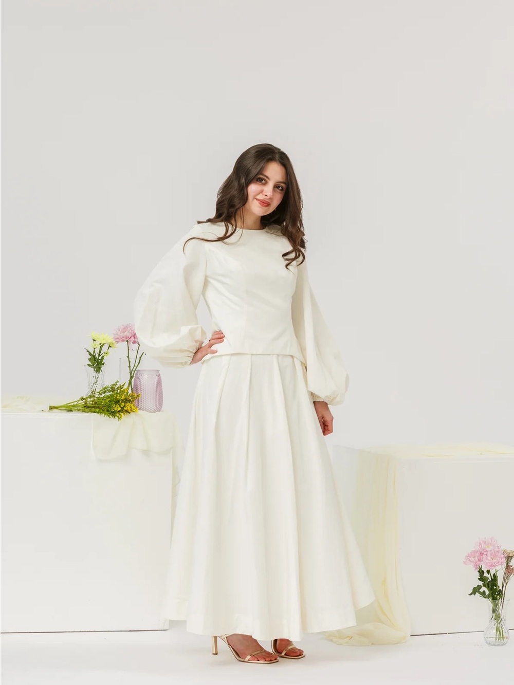 Summer Evenings Ivory A-Line Maxi Skirt